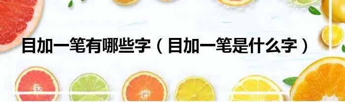 目加一笔有哪些字（目加一笔是什么字）