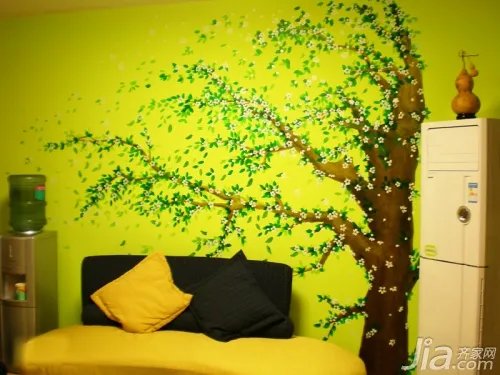 14款手绘沙发背景墙 客厅里的别致风景