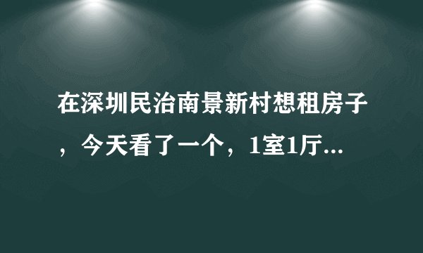 在深圳民治南景新村想租房子，今天看了一个，1室1厅1卫700一个月，不知道贵不贵，是什么都不带的。