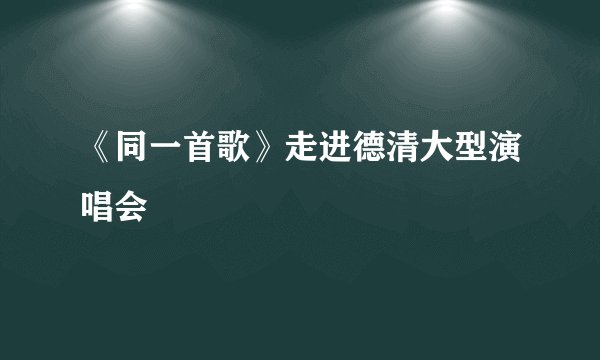 《同一首歌》走进德清大型演唱会