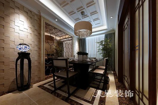 郑州美景鸿城200平新中式风格,魅力中国风