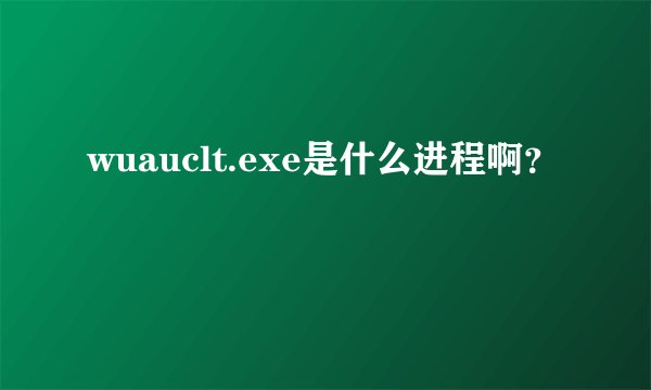 wuauclt.exe是什么进程啊？