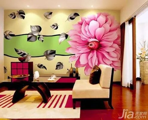 14款手绘沙发背景墙 客厅里的别致风景