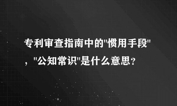 专利审查指南中的