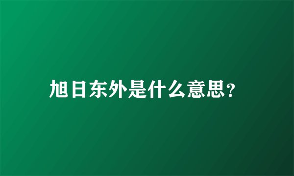 旭日东外是什么意思？