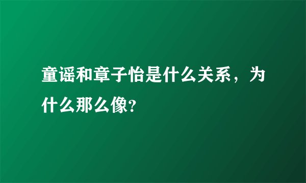 童谣和章子怡是什么关系，为什么那么像？