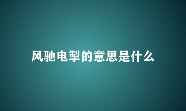 风驰电掣的意思是什么