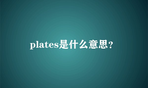 plates是什么意思？