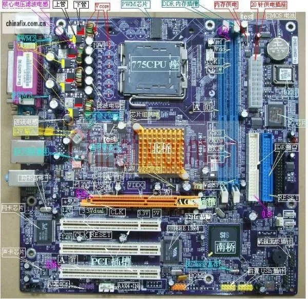 电脑主机内部结构图详细图