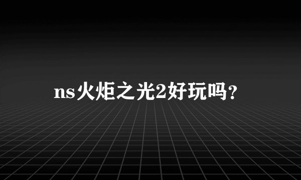 ns火炬之光2好玩吗？