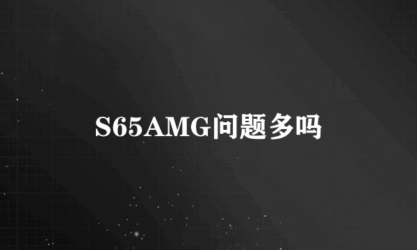 S65AMG问题多吗