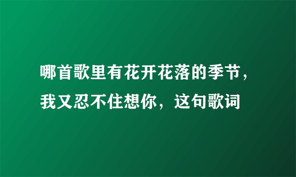 哪首歌里有花开花落的季节，我又忍不住想你，这句歌词