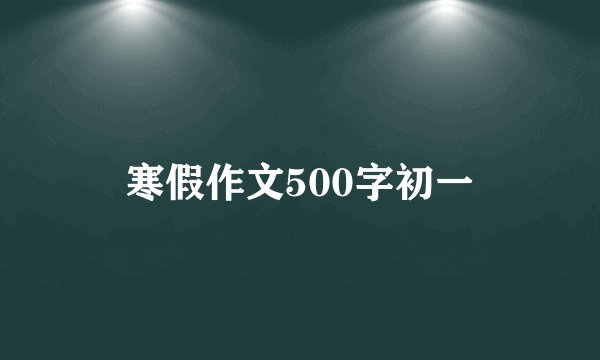 寒假作文500字初一
