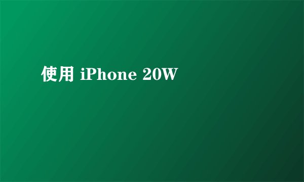 使用 iPhone 20W