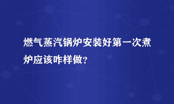 燃气蒸汽锅炉安装好第一次煮炉应该咋样做？