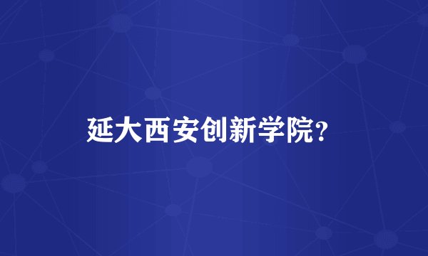 延大西安创新学院？