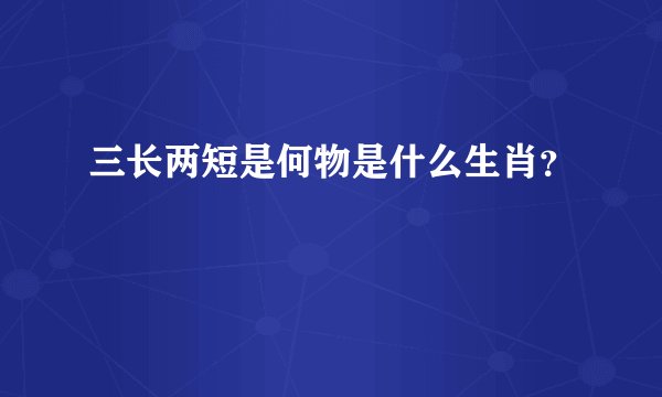 三长两短是何物是什么生肖？