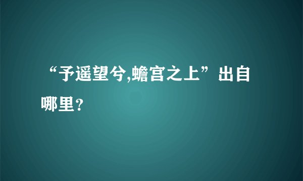 “予遥望兮,蟾宫之上”出自哪里？