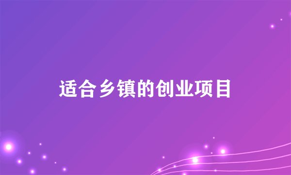 适合乡镇的创业项目