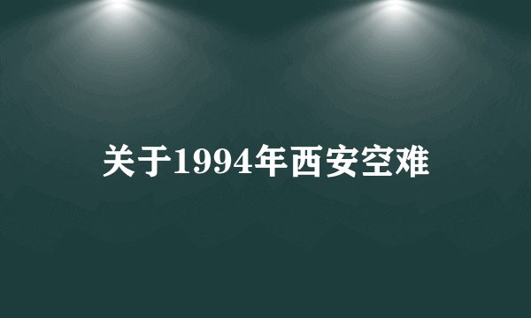 关于1994年西安空难