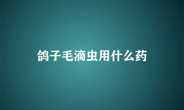 鸽子毛滴虫用什么药