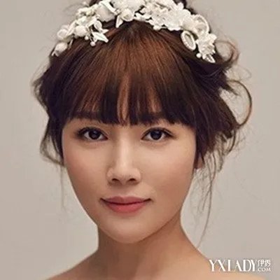 圆脸齐刘海新娘发型欣赏3款发型诠释甜美幸福