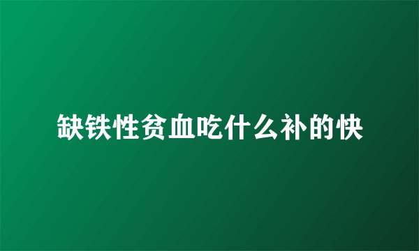 缺铁性贫血吃什么补的快