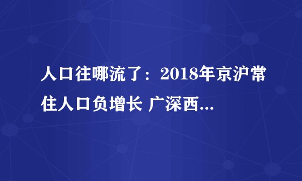 人口往哪流了：2018年京沪常住人口负增长 广深西杭成大增