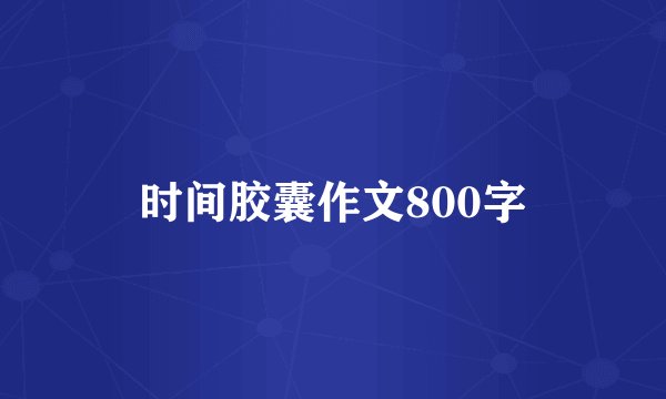 时间胶囊作文800字