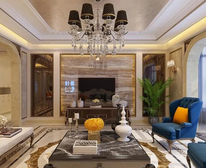 欧式电视背景墙效果图 比电视更好看的电视背景墙