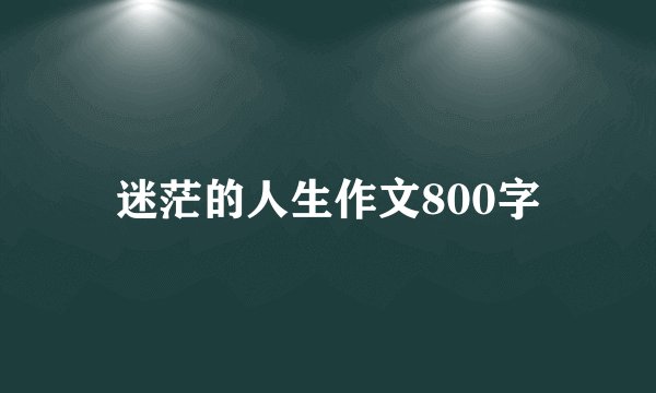 迷茫的人生作文800字