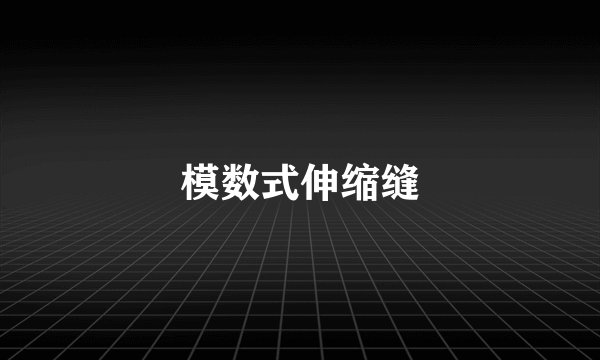 模数式伸缩缝