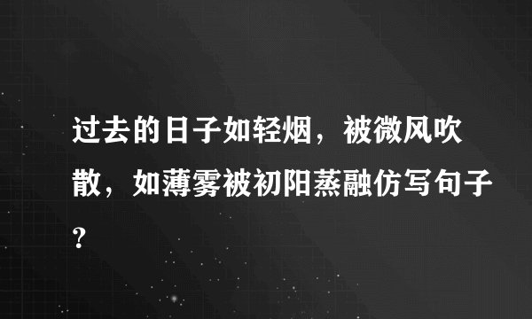 过去的日子如轻烟，被微风吹散，如薄雾被初阳蒸融仿写句子？