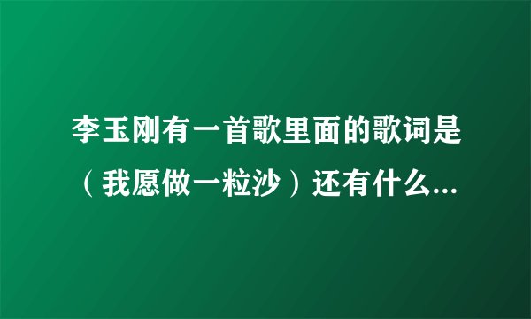 李玉刚有一首歌里面的歌词是（我愿做一粒沙）还有什么的，反正挺好听，有谁知道那是什么歌吗？