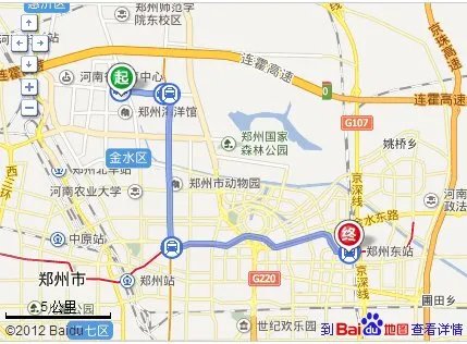 中方园路到郑州高铁