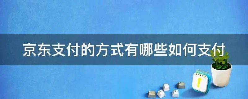 京东支付的方式有哪些如何支付