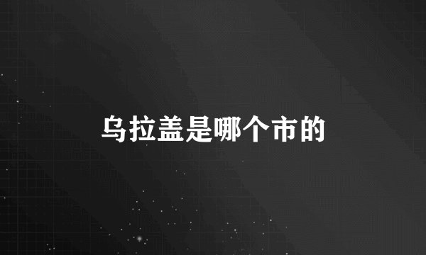 乌拉盖是哪个市的