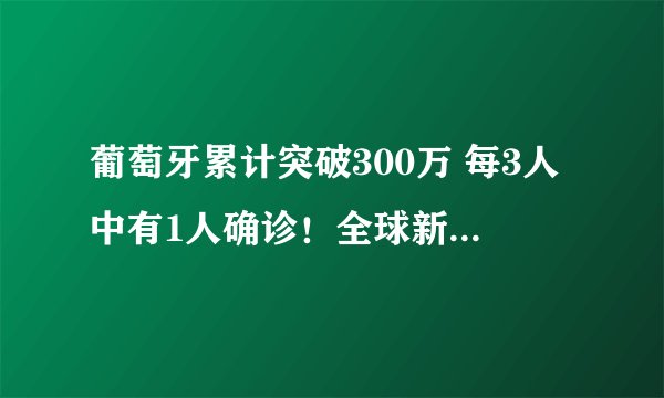 葡萄牙累计突破300万 每3人中有1人确诊！全球新冠肺炎疫情