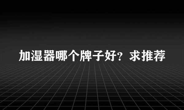 加湿器哪个牌子好？求推荐