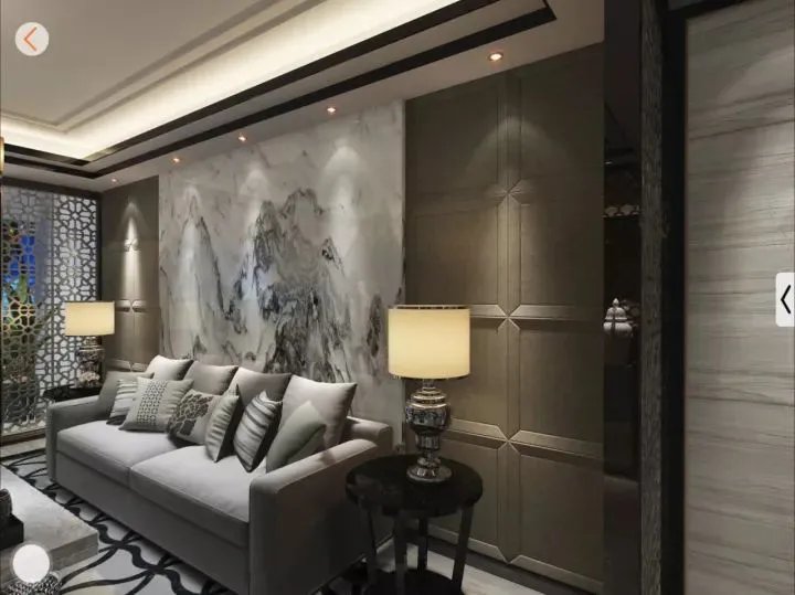 不知道背景墙用什么合适？看了天然石材山水画再决定。