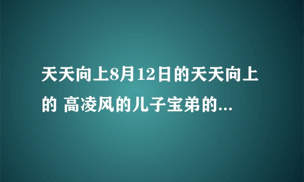 天天向上8月12日的天天向上的 高凌风的儿子宝弟的个人资料!