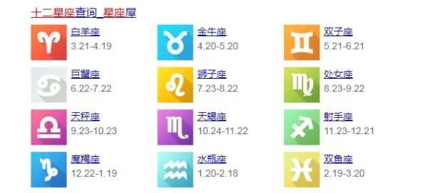 十二星座日期表
