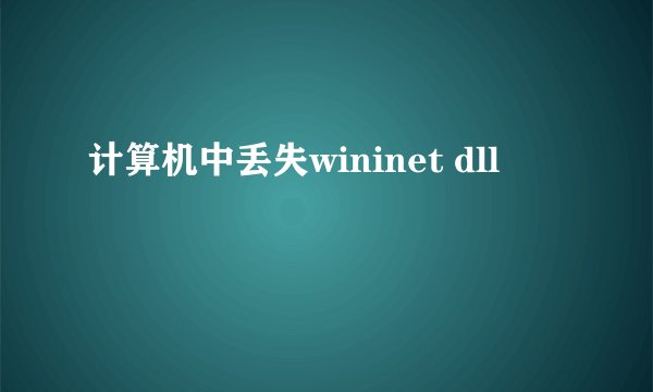 计算机中丢失wininet dll