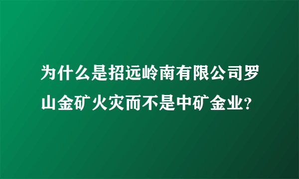 为什么是招远岭南有限公司罗山金矿火灾而不是中矿金业？