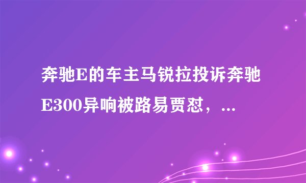 奔驰E的车主马锐拉投诉奔驰E300异响被路易贾怼，路易这什么水平？