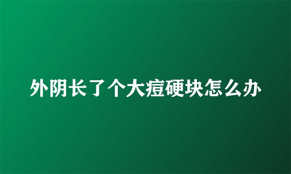 外阴长了个大痘硬块怎么办