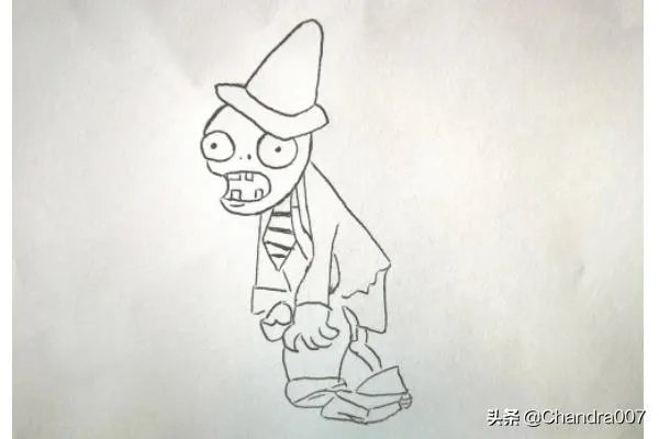 路障僵尸简笔画怎么画？