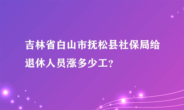 吉林省白山市抚松县社保局给退休人员涨多少工？