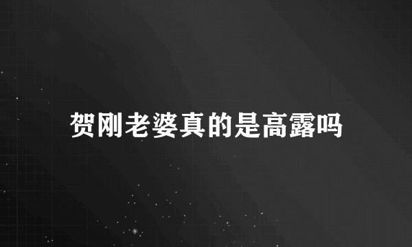 贺刚老婆真的是高露吗