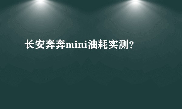 长安奔奔mini油耗实测？